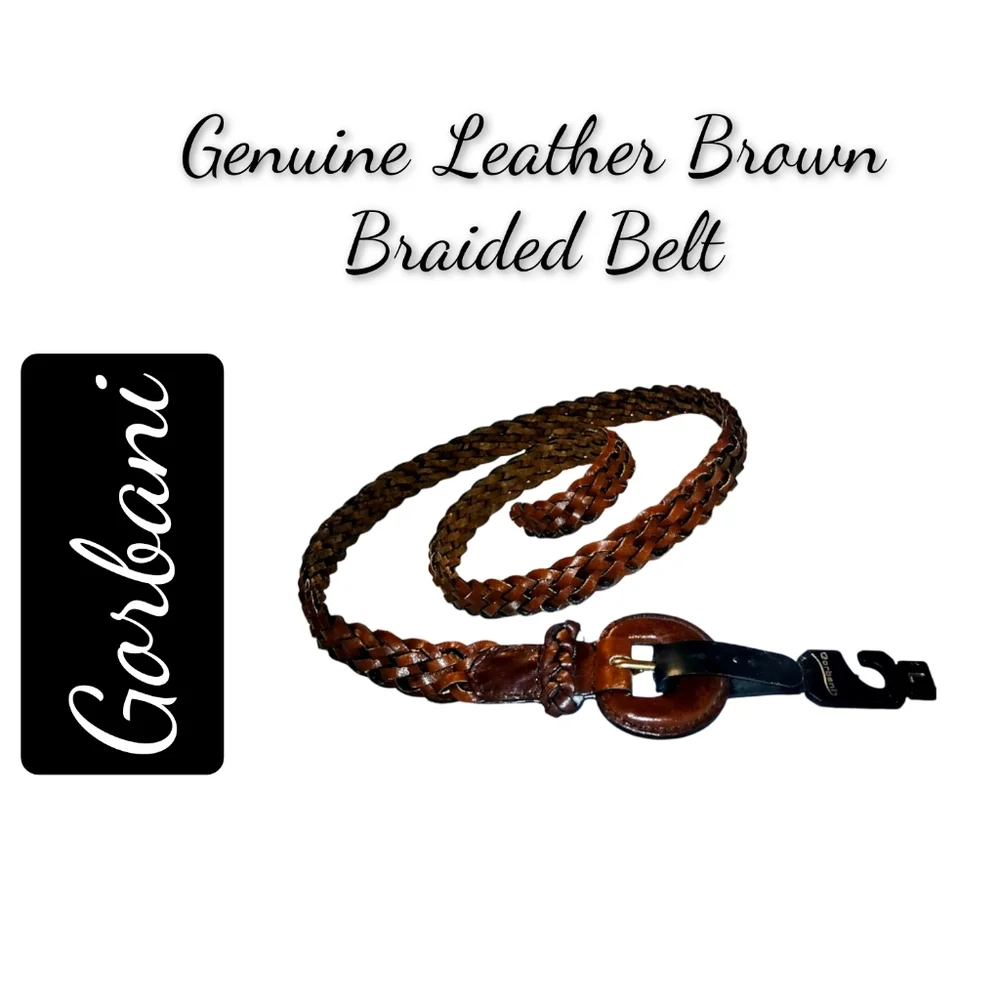 Gorbani Genuine Leather Braided Brown Belt